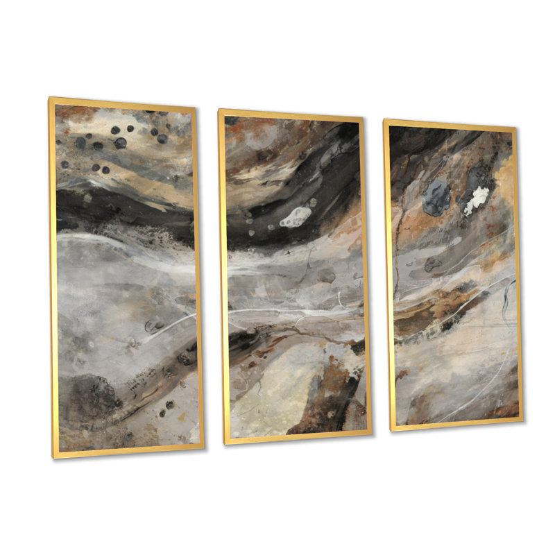 «Morning Effervescence III», reproduction sur toile 3 pièces, Toile avec cadre naturel, H 32 po x l 48 po x P 1 po