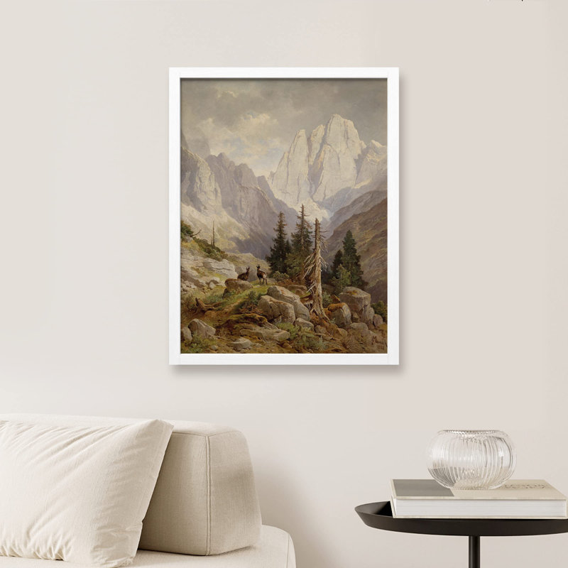«Winter Autumn Mountain Pine Tree» sur, Blanc, H 14 po x l 11 po
