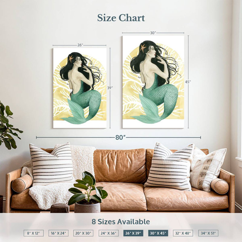 Ashelle Deco Mermaid II, H 39 po x l 26 po