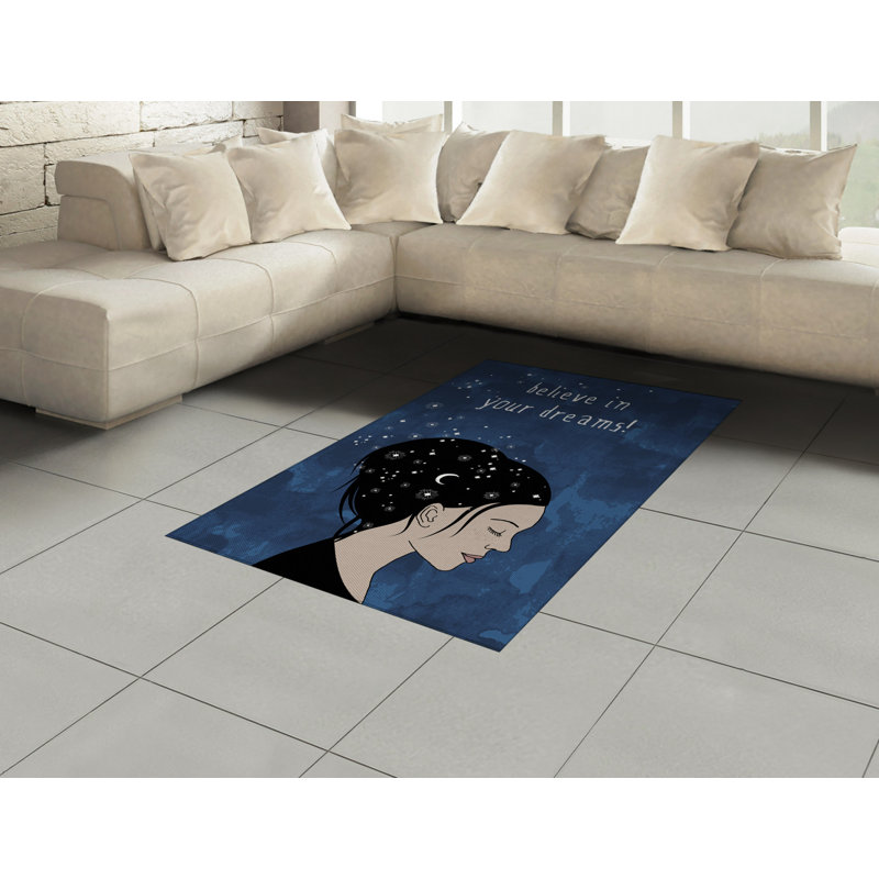 Wording High Density Long Fiber Poly Threads Decorative Area Rug Carpet, Rectangle 4' x 5'8"