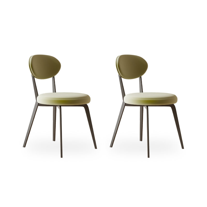 Chaise moderne et simple en velours rembourré, Blanc / Blanc