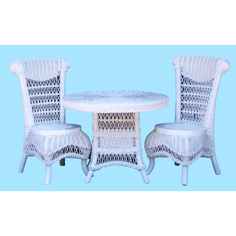 Glick Kids 3 Piece Solid Wood and Chair Set, White