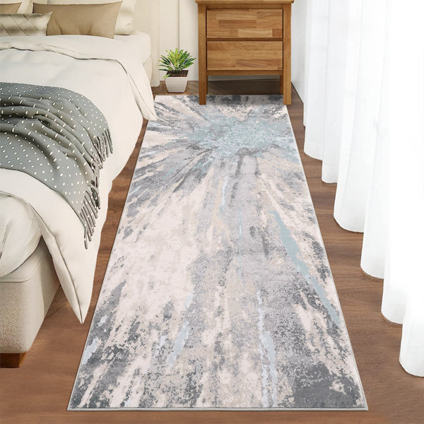 17 Stories Modern Abstract Fluid Washable Area Rug, Non Slip Carpet for ...