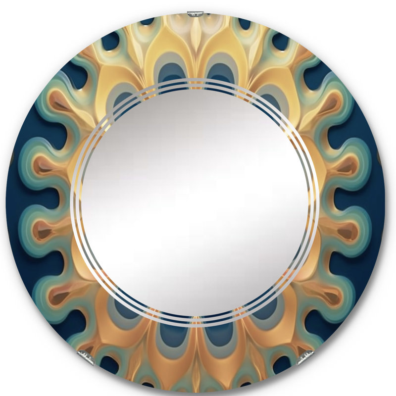 Naretha - Miroir mural moderne rond, 24 po x 24 po