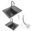 Dakota Fields Daramanivong 460mm W Single Bowl Granite Drop-In Kitchen Sink with 1 Faucet Hole-1835835844