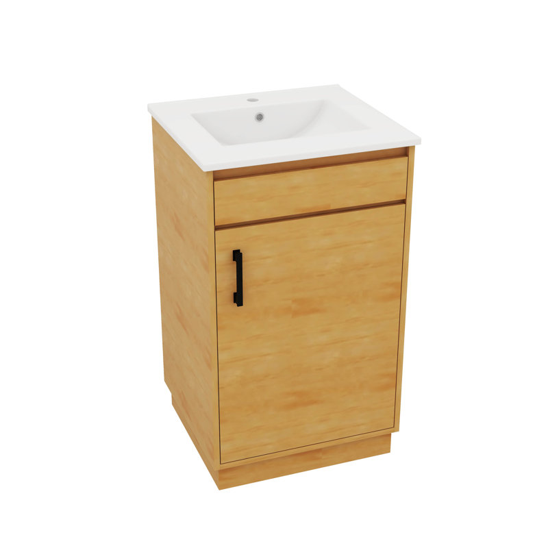 Meuble-lavabo de style champêtre 20 po avec lavabo en céramique