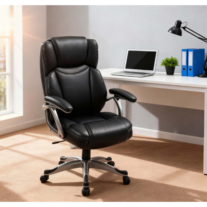 Chaise de bureau en polyuréthane à haut dossier, avec fonction d'inclinaison et de hauteur réglable