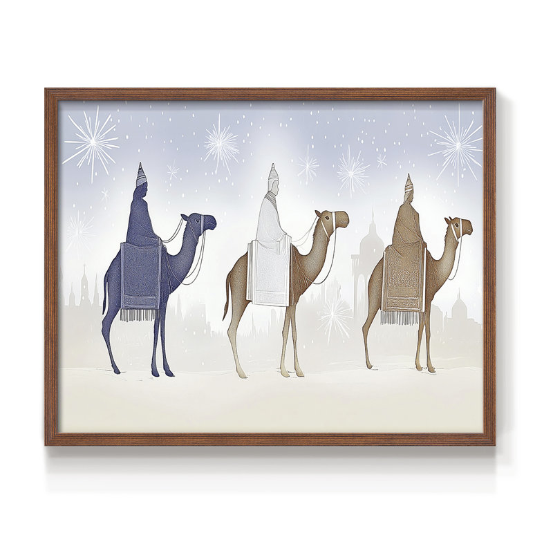 Chirstmas Art-LXXVIII -Framed Print - Restickable, H 11 po x l 14 po, Noyer