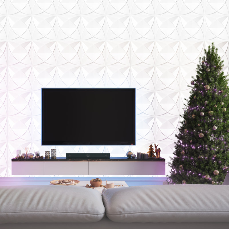 11.8'' x 11.8'' 3D Wall Panel in White (33-pack)