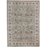 Hand-Knotted High-Quality Light Green and Ivory Area Rug