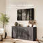 Buffet moderne 64 "avec porte arquée en bois sculpté, ébène-129462877