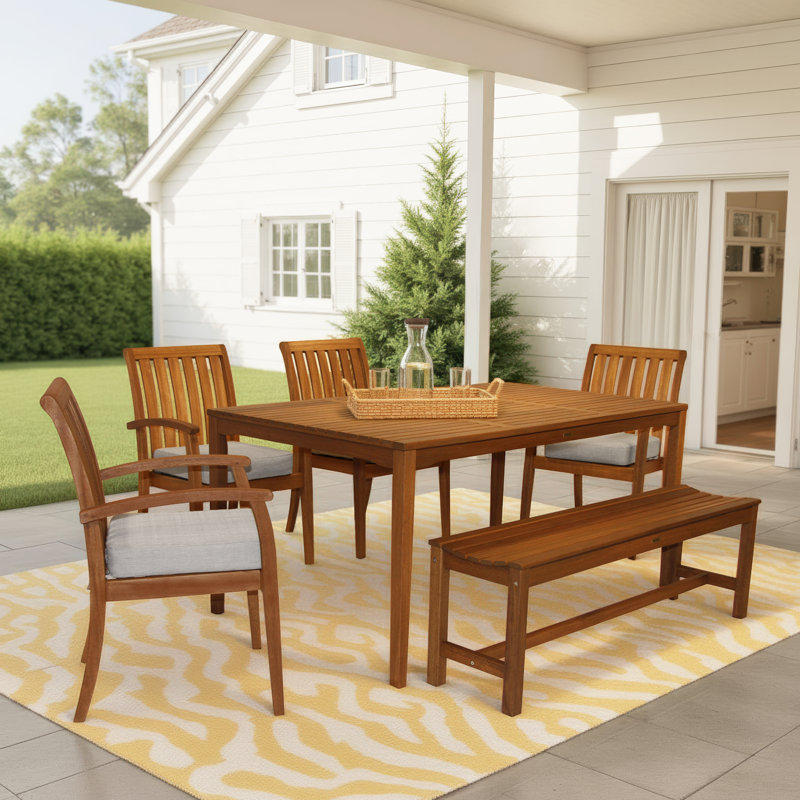 Kinsler Rectangular 7 - Person 64'' Long Dining Set with Cushions