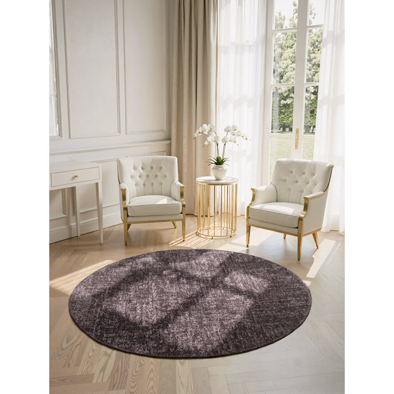 Geometric Cotton Area Rug, Round 200 cm