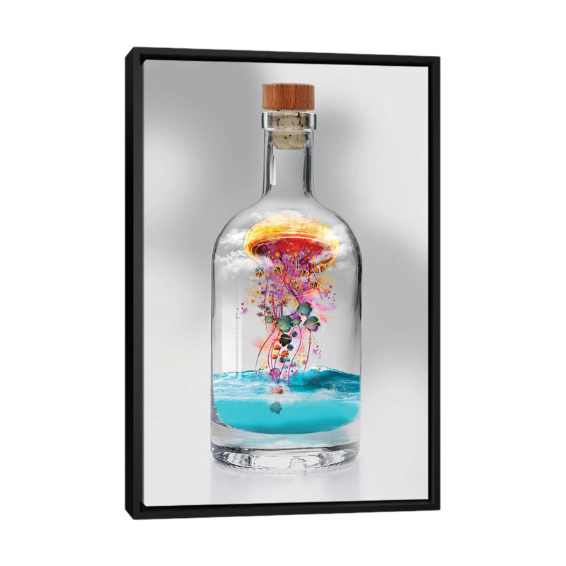 «Electric Jellyfish In A Bottle» par David Loblaw - impression sur toile tendue, H 26 po x l 18 po x 1,5 po
