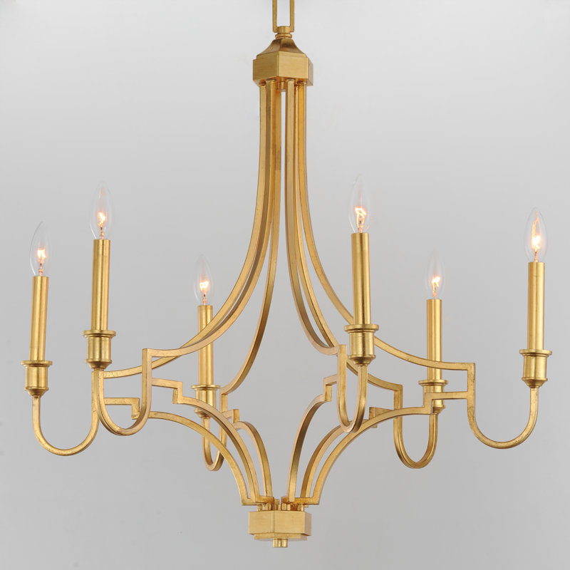 Kristofer 6 - Light Steel Dimmable Classic / Traditional Chandelier