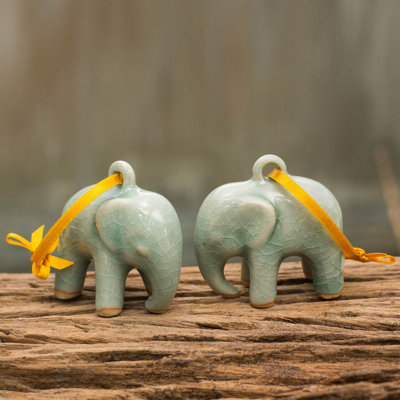 Rami 2'' Ceramic Animals Hanging Figurine Ornament