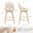 Ashwell Modern Swivel Upholstered 26.8'' Linen Counter Stool With Solid Wood Frame-1044971556