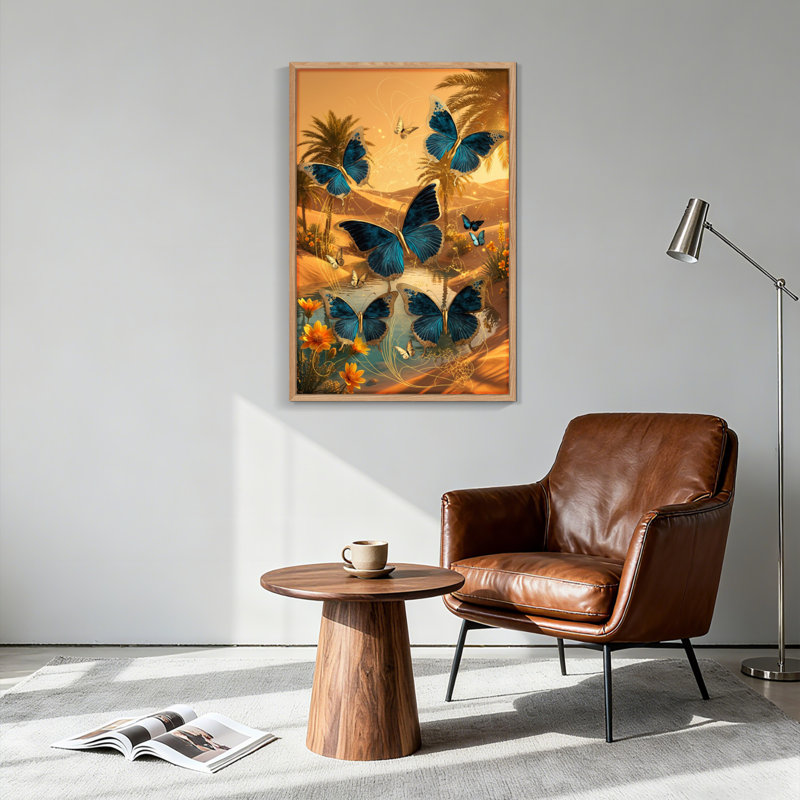 «Butterfly Oasis», reproduction d'art sur toile, ensemble de 1, 36"H x 24"W, Natural