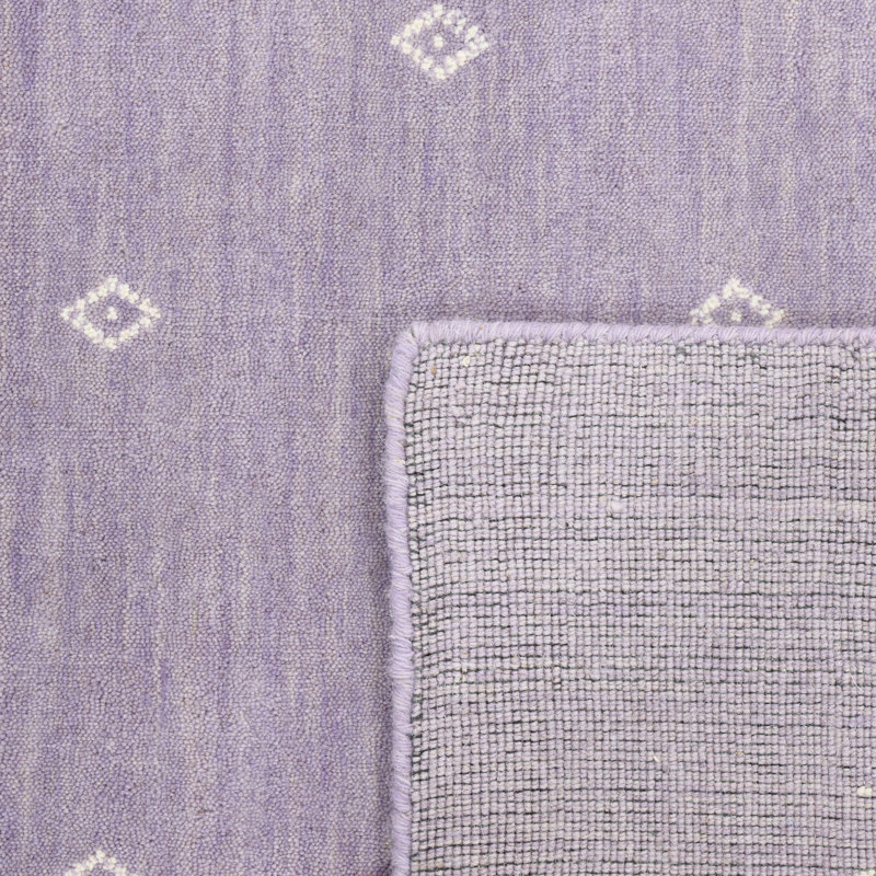 Simi Hand Knotted Cotton/Wool Southwestern Area Rug, Lilac, Rectangle 8' x 10'