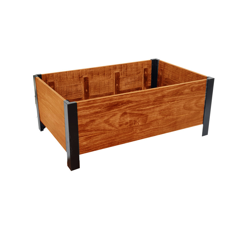 Wood Planter Box, Natural Brown, 15.35" H x 24" W x 37" D