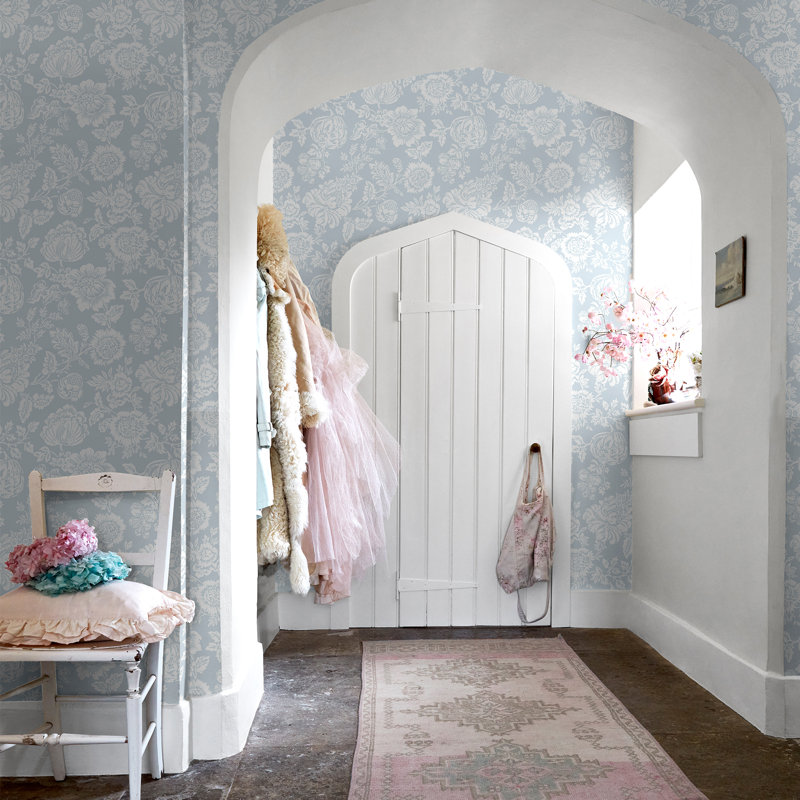 Rachel Ashwell Stipple Blue Wallpaper, Blue