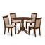 L'ensemble de table de cuisine 5 pièces pour 4 personnes comprend une table de salle à manger ronde avec Dropleaf et 4 chaises de salle à manger Parsons en tissu brun clair clair, 42 x 42 pouces, noyer naturel-1481399014-1481399009-1481428194