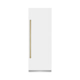 ZLINE Autograph 30 in. Column Refrigerator with Graphite Gray Interior and Champagne Bronze Accents