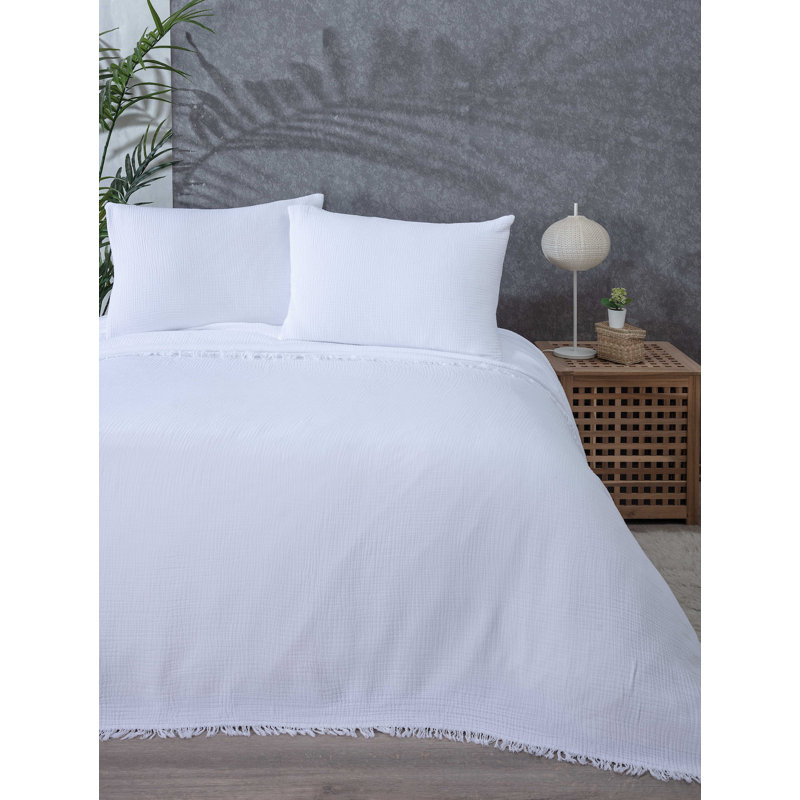 Muslin Coverlet, Twin Coverlet / Bedspread, White