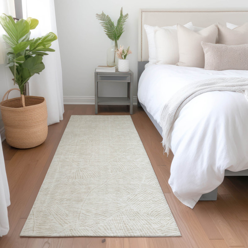 Premium Machine Washable Prisco Ivory Rug, Runner 2'3" x 7'6"
