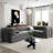 Cniyah Convertible L-Shaped Corduroy Sectional Sofa Bed-114114609