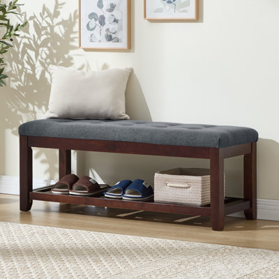 Banc de rangement rembourré pour chaussures de 44 po - parfait pour l'entrée, le vestibule ou le siège de bout