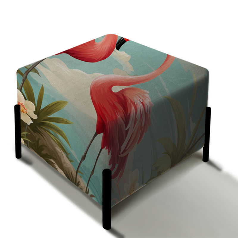 Coastal Flamingo Fusion Coastal Motif - repose-pieds carré tropical