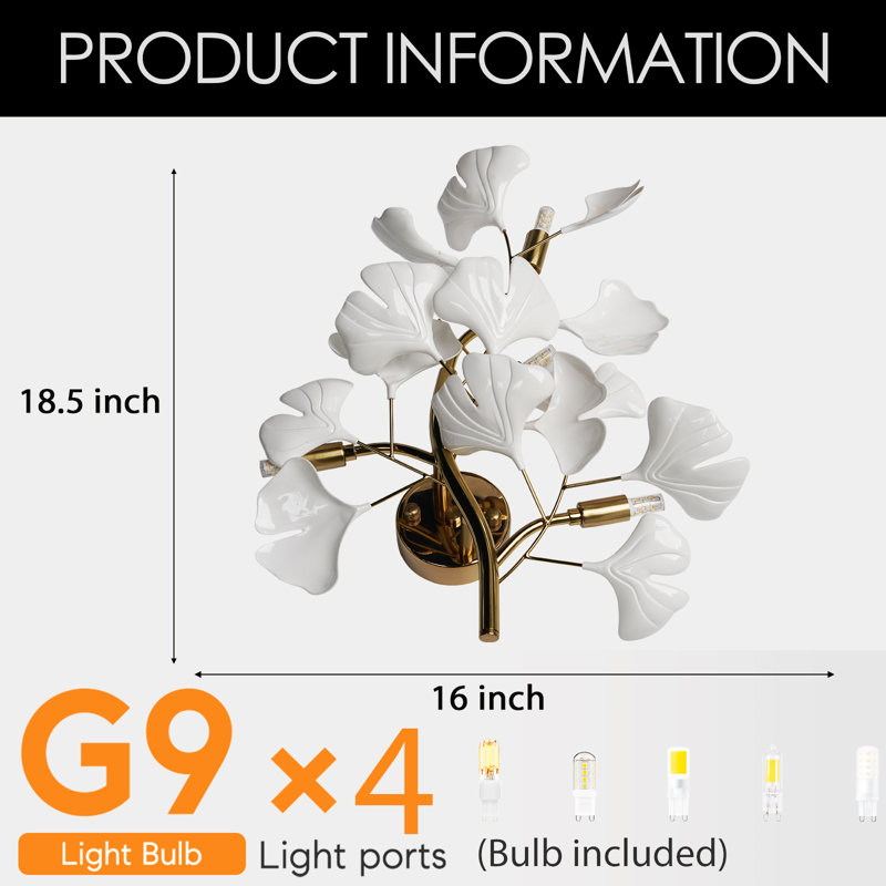 15.6-inch Ginkgo Leaf Wall Lamp