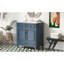 Meuble-lavabo de salle de bain 30 po avec lavabo en céramique, armoire de rangement en bois massif avec portes à fermeture douce, style rétro, bleu