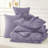 Bedsure Cal King Pintuck Bed-in-a-Bag- Grayish Purple Pinch Pleat Comforter with Sheets, Pillowcases & Shams-108919601-101518289
