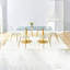 Ensemble de table et de chaises en verre trempé de 71 po x 35,4 po avec chaises en plastique pour une expérience confortable à la maison-953166781