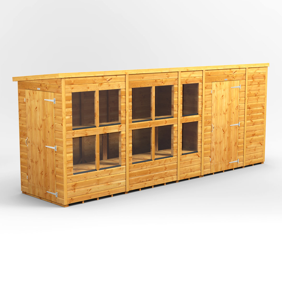 16 x 4 Power Pent Potting Shed With 6ft Side Store - Image 2