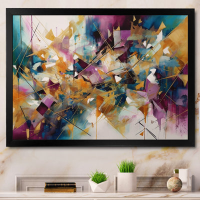 Golden Explosion Triangles I - Modern Geometric Wall Art Prints
