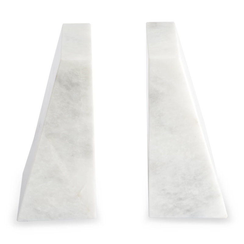 Marble Bookends, White