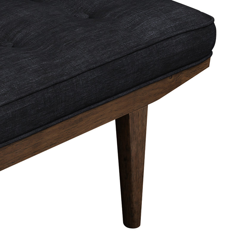 Grey And Oak Tufted Bench
