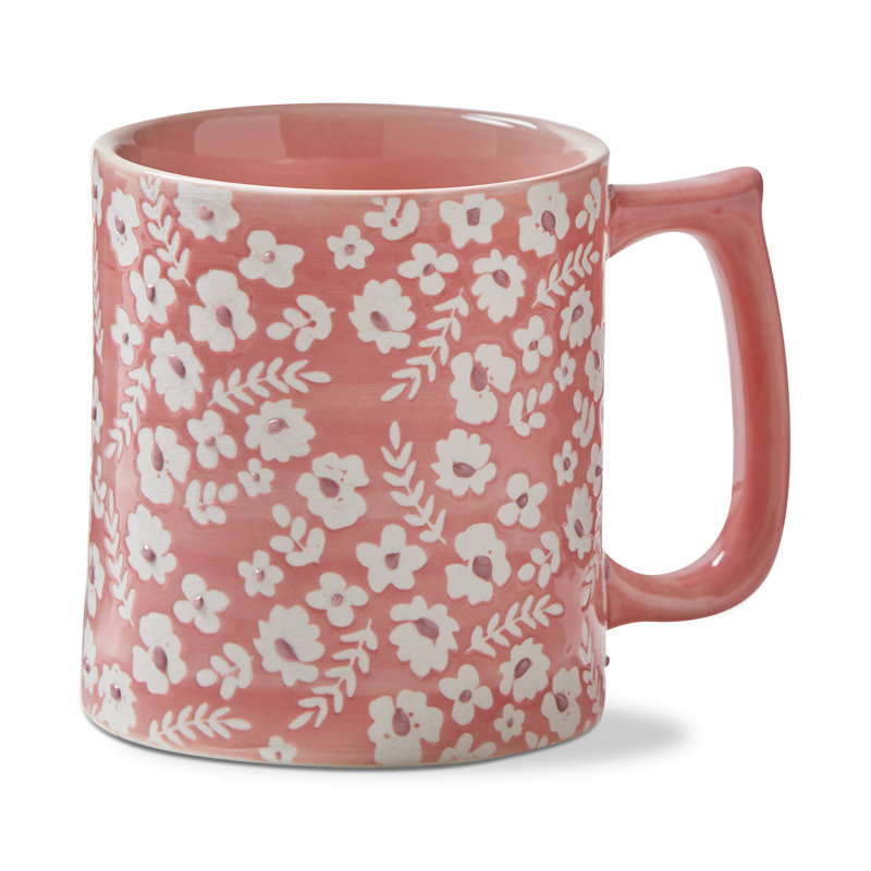 Evelyn Mug Pink Ceramic Everyday 16 Oz