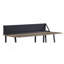 Bureau d'écriture rustique en chêne et noir à 2 tablettes avec base en forme de H