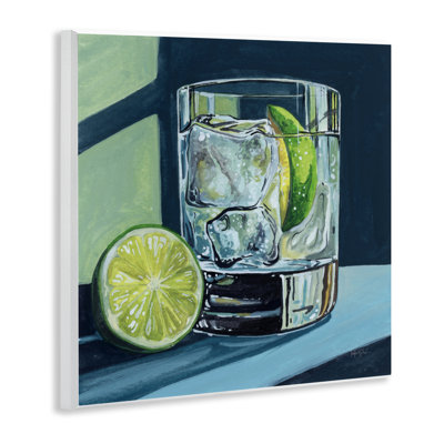 Plaque murale cocktail Lime & Gin Tonic, design par Kate Jarvik Birch