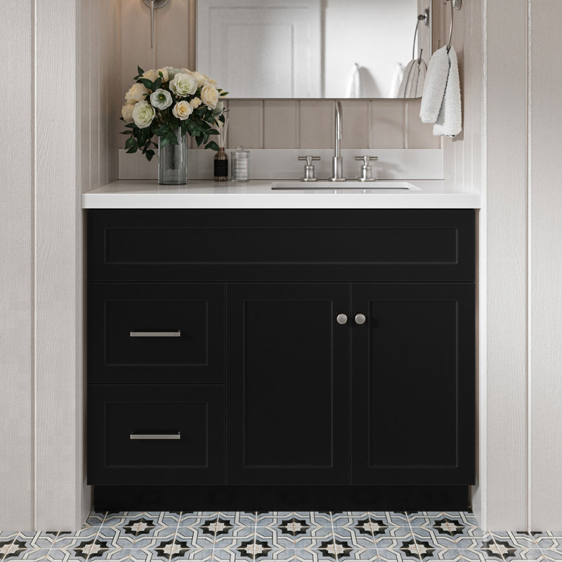 Meuble-lavabo simple 43 po Hamlet, Noir