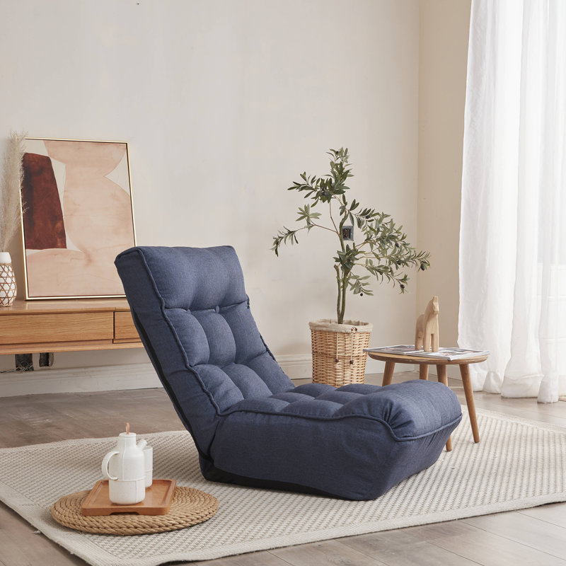 Lit inclinable dans la chambre à coucher - dossier à 4 compartiments, chaise de jeu multifonctionnelle bleue marine, télé à regarder
