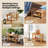 30'' Large Teak Shower Stool w/ Storage Shelf Non-slip & Adjustable Foot Pads