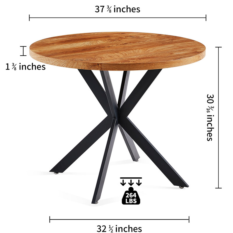 Bekircan Round Metal Base Dining Table