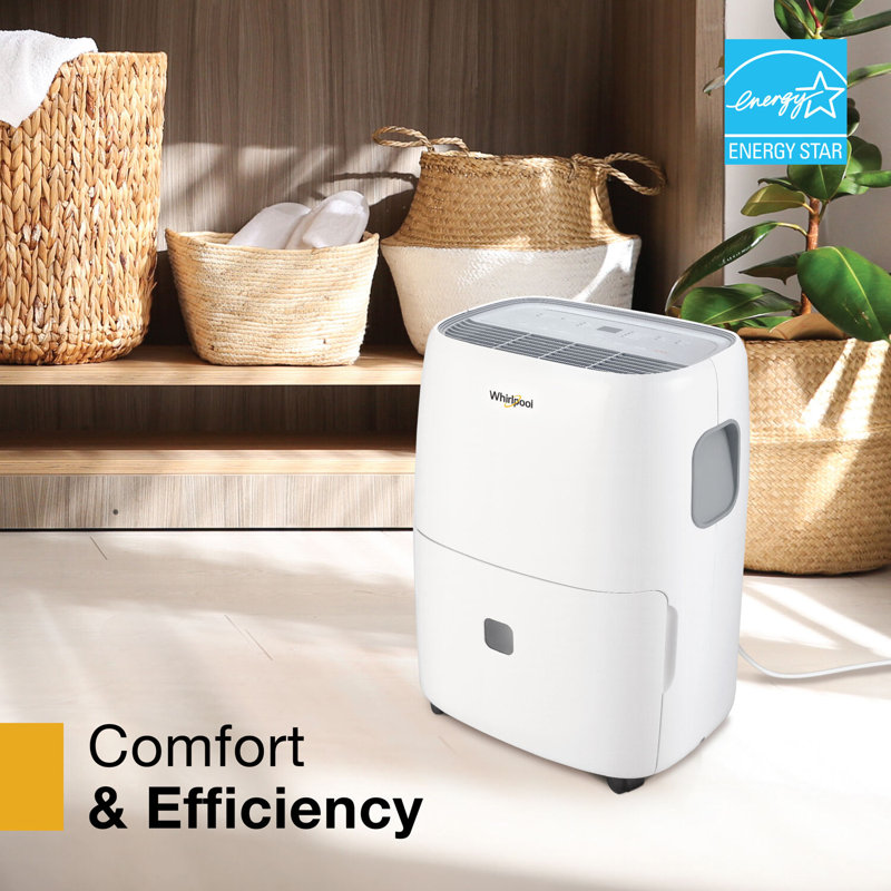 Whirlpool White 30-Pint Portable Energy Star Dehumidifier