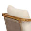 Fauteuil club d'extérieur en bois d'acacia avec coussins épais - Dossier en osier PE, capacité de 400 lb, crème / brun clair / teck pour patio ou bord de piscine