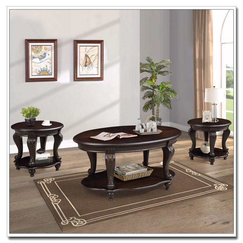 Table de bout ronde 22 po, Espresso